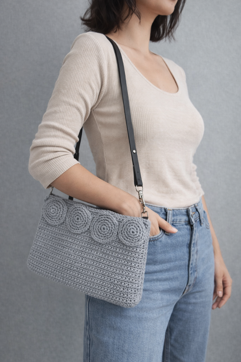 Makrome Çanta Gri resmi