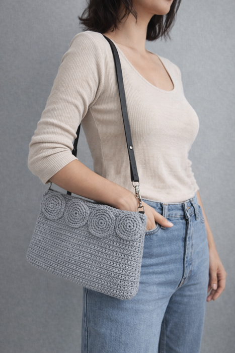 Makrome Çanta Gri resmi