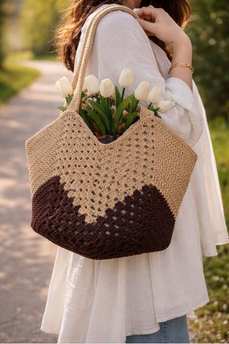 Makrome  plaj  çanta resmi