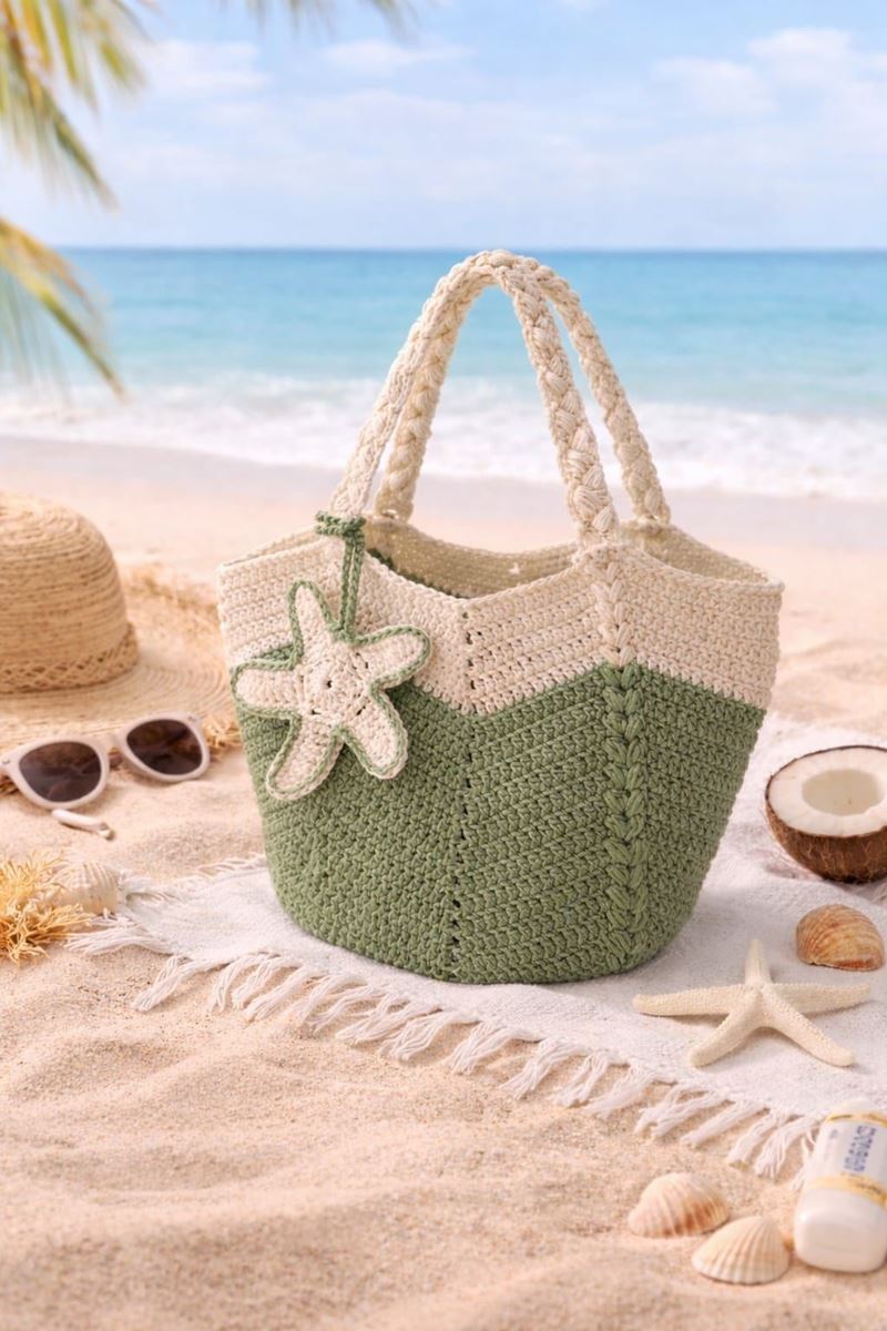 Makrome  plaj  çanta resmi